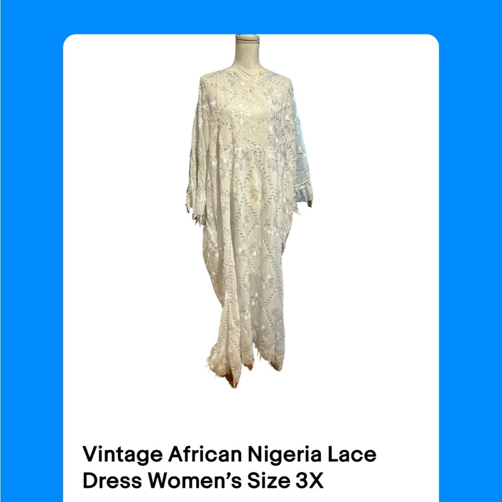 Vintage African Nigeria Lace Dress Women’s Size 3X